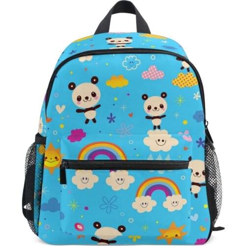 Panda Bears Children blue School Bags For kids Boys girls Orthopedic School Backpack kids Schoolbags satchel mochila escolar new