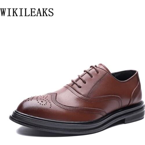 Wedding Shoes Men Formal Evening Dress Brogue Shoes Men Classic Italian Brand Wedding Dress Coiffeur Elevator Shoes For Men Buty