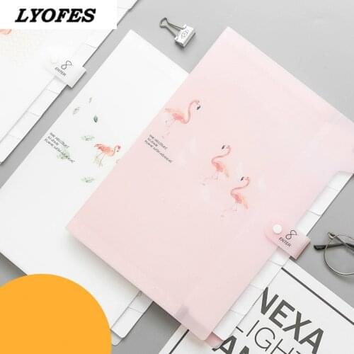 Fresh Color Flamingo Expanding File Folder A4 Document Bag 8 Pocket Folder For Documents Paper Organizer folder organizer