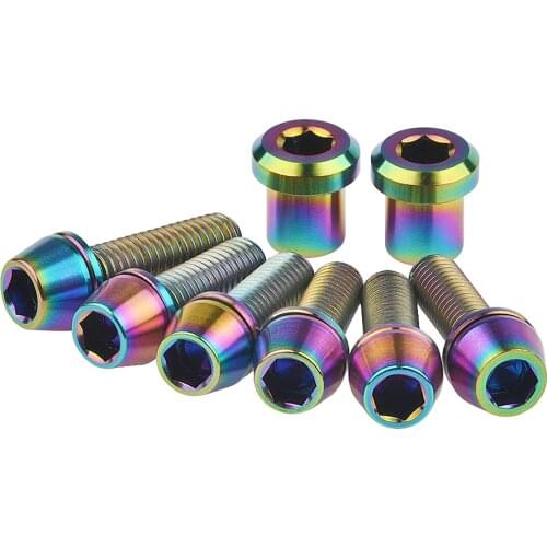Xingxi Titanium Bolts M5 X16 18mm Taper Head with Washer Screws + Nuts for 3t Stem Carbon Fibre Front Forking Lock 1 Kit