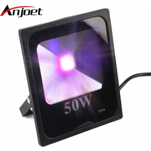 ANJOET UV LED Black Light, High Power 50W Ultra Violet UV LED Flood Light IP66-Waterproof (85V-265V AC) for Blacklight Party