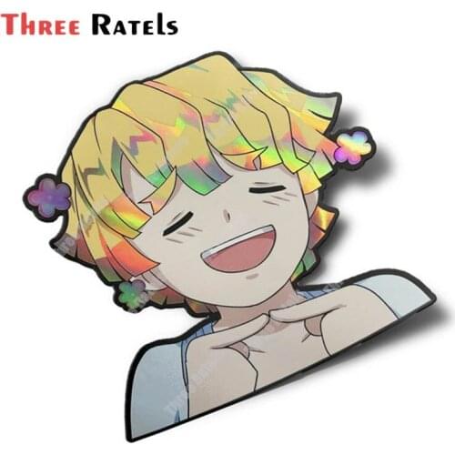 Three Ratels A932 MiniZenitsu Automobiles & Motorcycles Peek Anime Vinyl Stickers JDM Window Fuel Tank Cap Trunk Bumper Decal