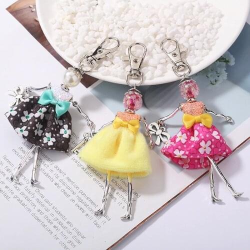 YLWHJJ brand 2020 new Doll baby cute Women keychain Car Pendant Girls Handmade fashion Jewelry Bag key chains hot key ring