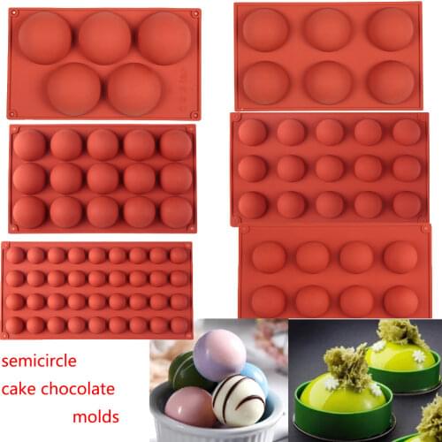 Half Ball Chocolate Cake Molds 5/15/36 Holes Food Grade Silicone Round Mousse Dessert Ice Cake Decorating Baking Kitchen Tools