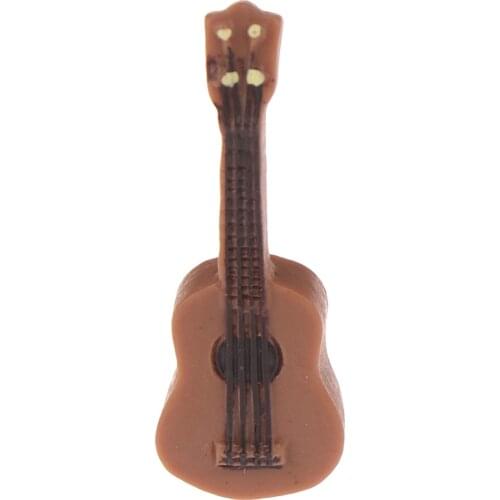 1Pc Resin Mini Guitar Flatback Cabochon Charm DIY Craft Accessory Doll House Home Garden Decoration Accessories