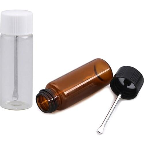 1PC Glass Bottle Snuff Snorter Bottle Pill Box Case Sniffer Bottles Snuff Sniffer Bottle With Metal Spoon 2 Clour