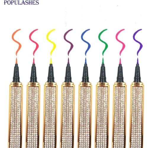 Color Exaggerated Self Adhesive Liquid Eyeliner Pen Multicolor Magic Eyeliner Pen Magnet-free Glue-free Long Lasting Pen Pencil