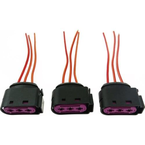 1J0937773 1J0 937 773 Qty 3 Fuse Box Plug 3 Pin Female Auto Connector For Sharan Bora Golf Caddy Lavida A3 S3 TT Octavia Toledo