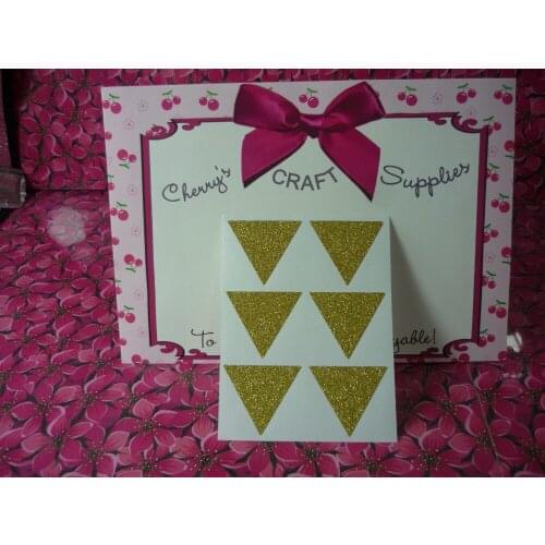 3.8x3.3cm Gold glitter large tri-angle stickers