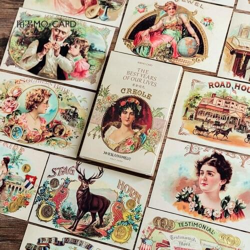 30Sheets/Set Retro Golden Age Postcard /Greeting Card/Message Card/Christmas and New Year gifts