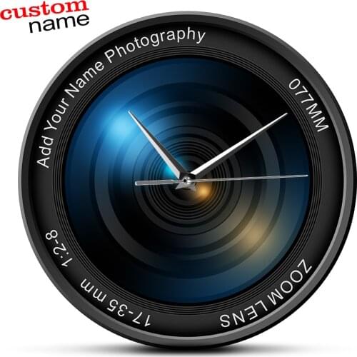 Camera Lens 3D Wall Clock Color Photo ISO Exposure Snap Selfie Custom Modern Decorative Wall Clock Photograher Gift