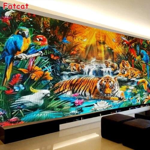 5D Diamond Painting Tiger Full Round Diamond DIY Home Decoration New Animal World Embroidery Kit PP1681