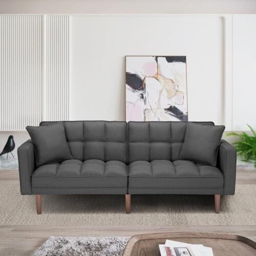 Anti-deform 4 Colors Cozy Convertible Couch Bed with Armrests for Dorm