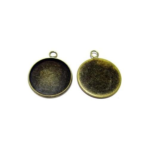 Beadsnice Brass Pendant Setting Cabochon Tray Bezel Setting for Pendant Diy Jewelry Making 24938