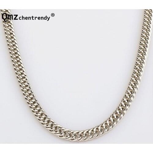 High Quality 90CM 7.5mm Hip Hop Mens Herringbone Cuban Link Chain Necklace Chunky Chain Boys Rapper NightClub DJ Jewelry