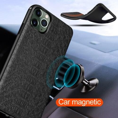 Lizard Pattern Car Magnetic Soft TPU Phone Case For iPhone 6 S 7 8 Plus X XS XR XS Max Silicone Back Cover For iPhone 11 Pro Max