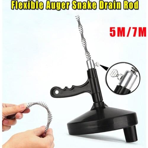 Sink Pipe Drain Cleaner Auger Plunger With 5M/7M Snake Cable Bathroom Clean Dredging Tool Sewer Brush Toilet Pipe Sewer Dredger