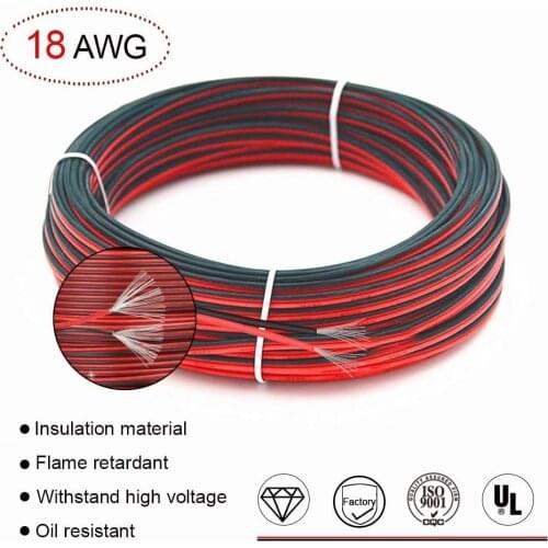 Premium 18 AWG Tinned Copper Cable 2 Pin Red Black Electric Wire Insulated Power Line Extend Cord Customizable Current Lead
