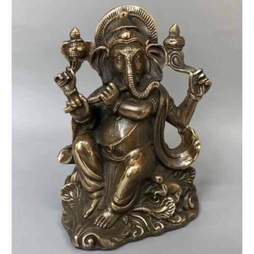 China brass archaize elephant god crafts statue