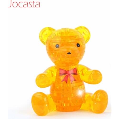 DIY Cute Bear Building Block 3D Crystal Puzzle Jigsaw Assembly Model Baby Toy Furnish Decorate Kids Early Educational Toys