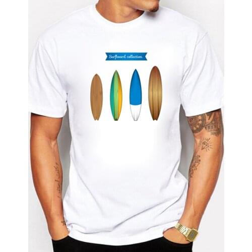 Surfer Lovers Summer Men T-shirts Fashion Surfboard Collection Design Tshirt Cotton Short Sleeve Brand Male T shirts Tops