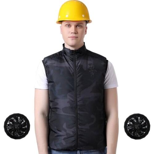 USB Smart Air Conditioning Clothes Summer Cooling Fan Vest Camouflage Fishing Hiking Vest Outdoor High Temperature Cool Jacket
