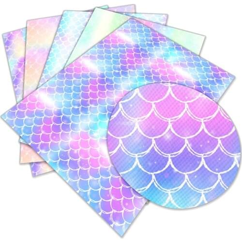Rainbow with Gradient Color Faux Leather Printed Sheets A4 22*30cm for Hair Bow Bags Shoes Crafts Material Halloween party