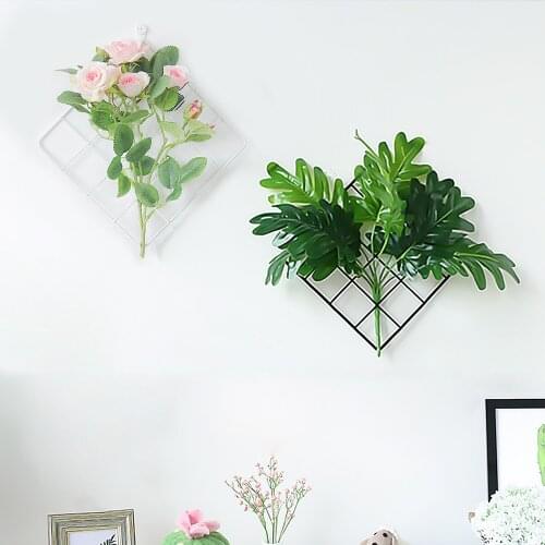 Multifunction Iron Metal Mesh Grid Panel Wall Hanging Photo Display Stand with Non-trace Nails for Home Dorm Decoration