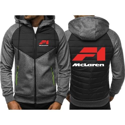 McLaren Logo 2021 Autumn Winter Mens Jackets Hooded Coats Casual Zipper Sweatshirt Male Sportswear Fashion Men Hoodies