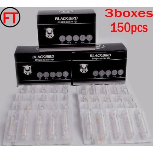 150pcs Tattoo Tubes Clear Sterile Assorted Tip FT Disposable Tattoo Tips Flat Tattoo Nozzle For Tattoo Machine