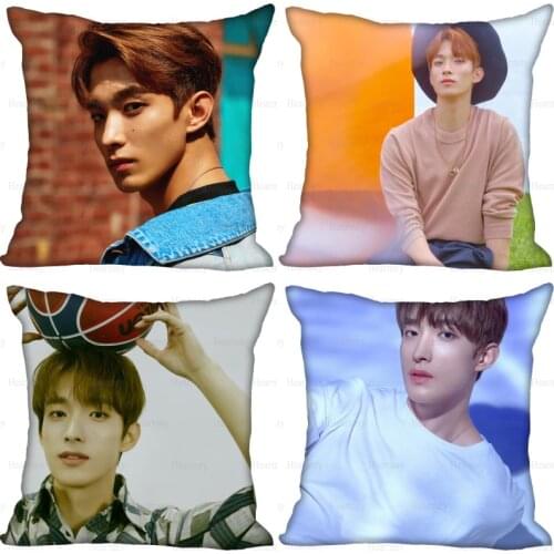 Seventeen Lee Seok Min Pillow Cover Bedroom Home Office Decorative Pillowcase Square Zipper Pillow Cases Satin Soft No Fade 0512