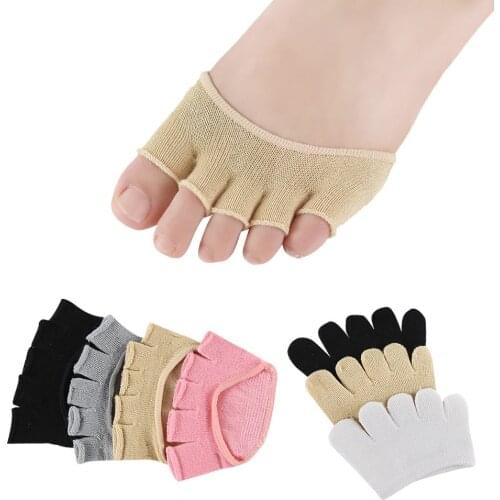 Four Seasons Half Sole Sweat Absorbing Five Finger Socks Bamboo Fiber Womens Split Toe Socks Invisible Open Toe Five Toe Stock