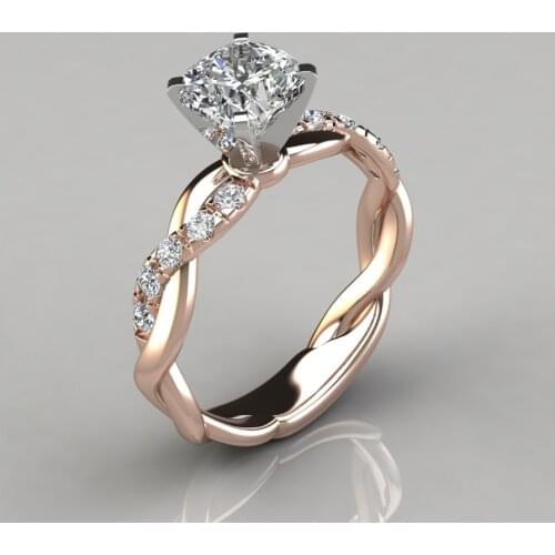 NEW Cross Style Luxury Crystal Engagement Ring for Women AAA White Cubic Zirconia Rings Trendy Geometric Women Rings Gift