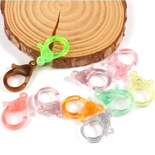 10-30 pcs Plastic Acrylic Colorful Lamp Shape Buckle Snap Hook Lobster Clasp DIY Needlework Luggage Sewing Handmade Wholesale