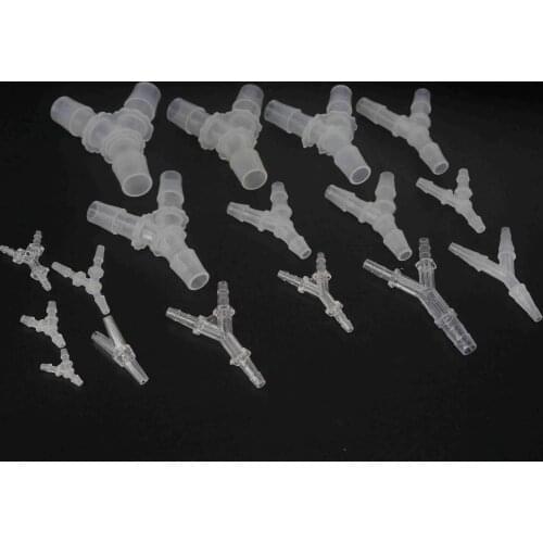 Fit Tube I/D 2mm To 15mm Barbed Y Type Equal Material PP/GPPS Pipe Plastic Fitting Connectors Aquariums Fish Tank Medical