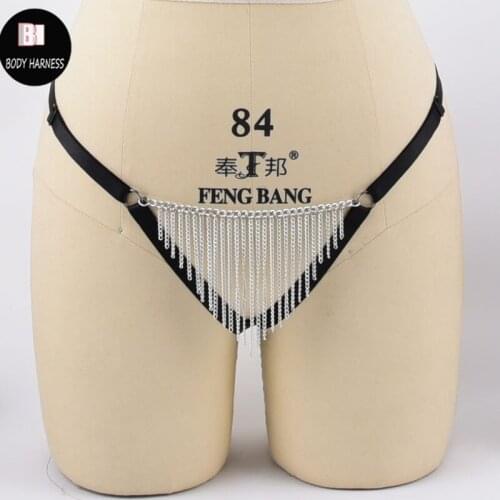 Body Harness Sexy Lingerie Body Chian Pole Dance Open Crotch Elastic G-string Harness Cage Harajuku Gothic Women Bondage Harness