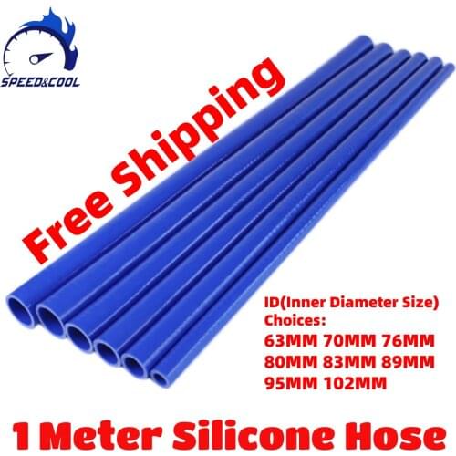 1 Meter Length Straight General Silicone Coolant Intercooler Pipe Tube Hose ID 63MM 70MM 76MM 80MM 83MM 89MM 95MM 102MM