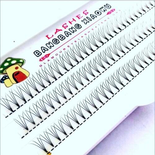 New 4D Russian Volume Eyelashes Extension Short Stem Pre made Fans C curl Mink Lash Hot Selling Eyelash Individual Extensions