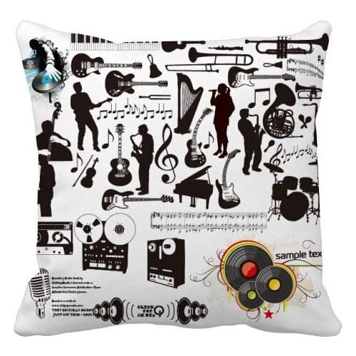 Rock Music Festival Crazy Pattern Throw Pillow Square Cover