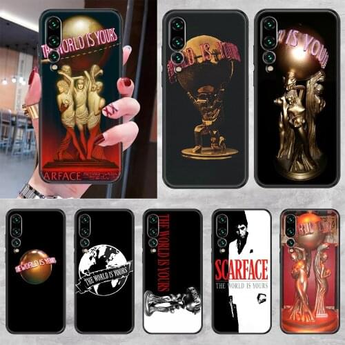Scarfaces The World Is Yours Phone case For Huawei P Mate P10 P20 P30 P40 10 20 Smart Z Pro Lite 2019 black painting cover art