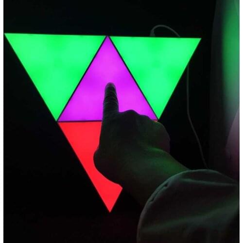Touch Sensitive Quantum Lights LED Modular Triangle Wall Lamp Remote Control Color-Changing Triangle Quantum Lamps DIY Assembled
