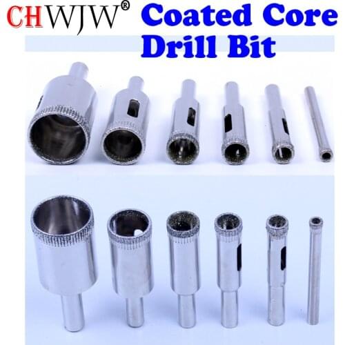 10pcs Diamond Coated Core Drill Bit Tile Marble Glass Ceramic Hole Saw Set 6mm-30mm
