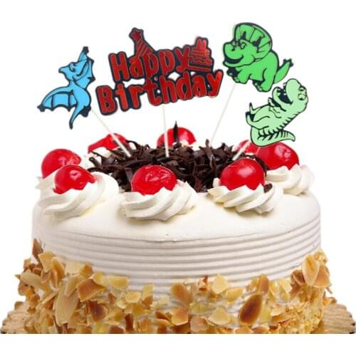Cake topper dinosaur cupcake topper Pterodactyl Tyrannosaurus cake flag kids party baking DIY happy birthday decoration new