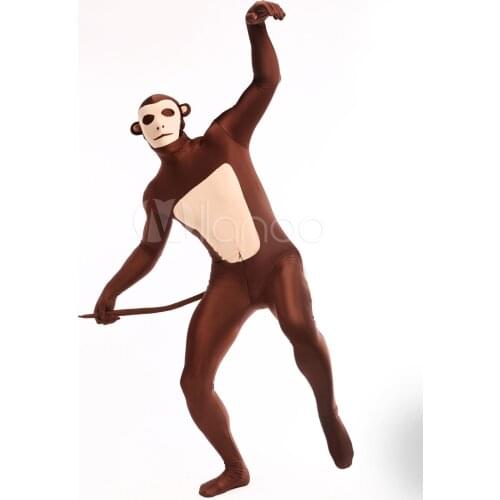 High Quality Halloween Carnival Party Unisex Monkey Pattern Full Body Animal Zentai Suit