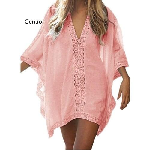 Women Sexy Beach Cover Up Summer Swimsuit Bikini Chiffon Cover Up Short Beach Dress Bathing Suit Tunic Swimwear