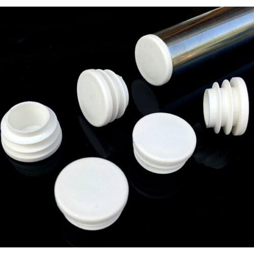 10PCS White Round Plastic Blanking End Caps Tube Pipe Inserts Plug Bung Furniture Accessories
