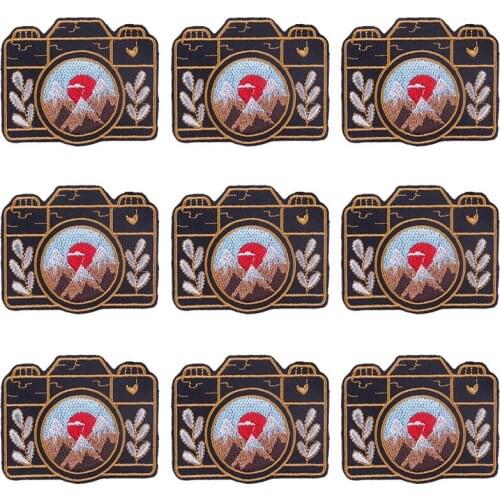 Pulaqi 10PCS Camera Cute Patch Cartoon Wholesale Patches Iron On Patches For Clothing Stripe Wholesale Dropship Custom Patch