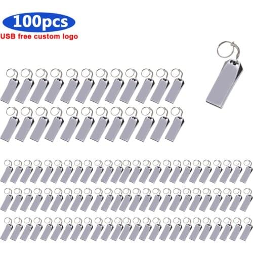 100pcs/ real capacity mini USB Flash Drive 4GB 8GB 16GB 32GB 64GB 128GB Metal Pen drive Waterproof Pendrive USB Memory Stick