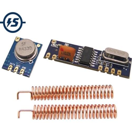 ASK Transmitter STX882+ ASK Receiver SRX882 + 2Pcs Copper Spring Antenna 2 Set/2 lot 433MHz 100 Meters Wireless Module Kit