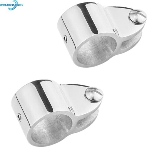 2PCS Jaw Slide Clamp Bimini Top Hinged Slide Fitting 316 Stainless Steel Marine Hardware Yacht Tube Rail Boat Accessories Yacht